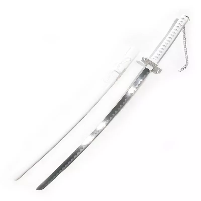 Biały miecz katana Bankai Ichigo Bleach (stal węglowa 1060)